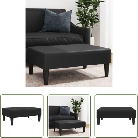 vidaXL Poggiapiedi per divano -  Poggiapiedi Nero 77x55x31 cm in Similpelle