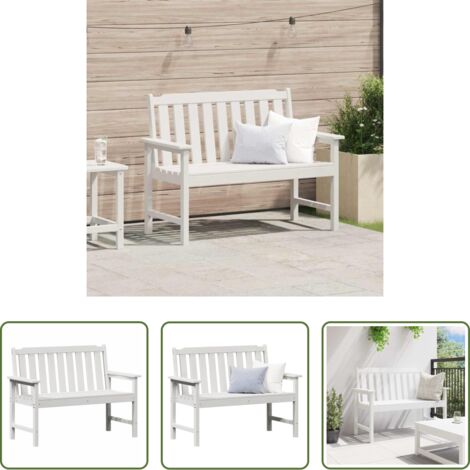 vidaXL Polietilene HDPE -  Panchina da giardino Bianco 120 x 59 x 88 cm HDPE