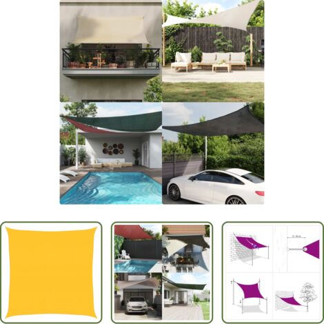 vidaXL Polietilene -  Vela Parasole 160 g/m² Quadrata Giallo 4,5x4,5 m in HDPE