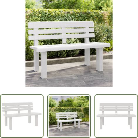 vidaXL Polipropilene -  Panchina da Giardino Bianca 110x52x71 cm in Polipropilene