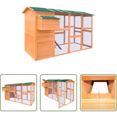 vidaXL Pollaio con nido -  Pollaio in Legno 295x163x170 cm