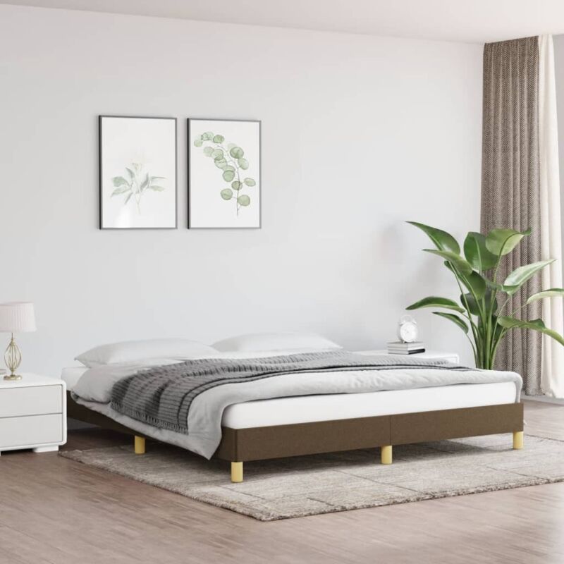 Bettgestell Ohne Matratze Dunkelbraun 180x200 Cm Stoff Vidaxl