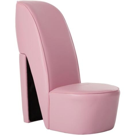 vidaXL Poltrona a Forma di Scarpa con Tacco in Similpelle Rosa