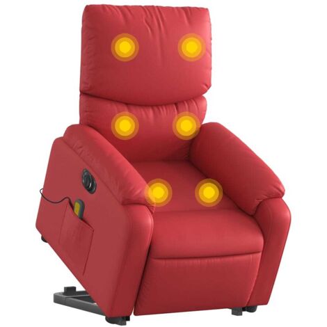 vidaXL Poltrona Alzapersona Reclinabile Elettrica Rossa in Similpelle