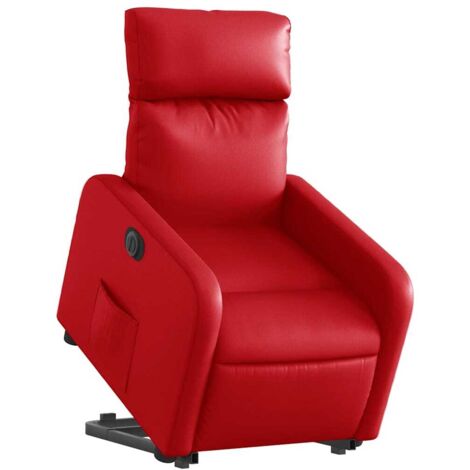 vidaXL Poltrona Alzapersona Reclinabile Elettrica Rossa in Similpelle