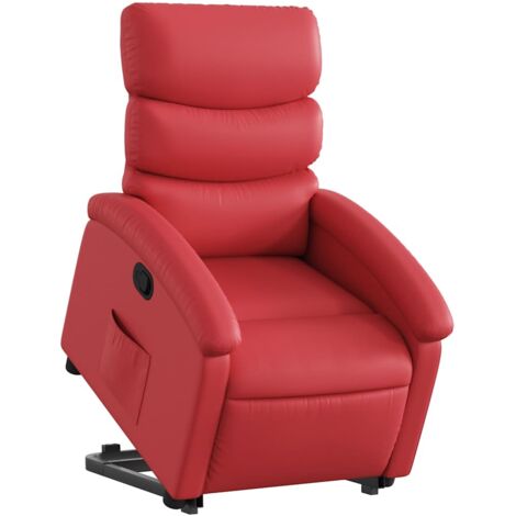 vidaXL Poltrona Alzapersona Reclinabile Rosso in Similpelle