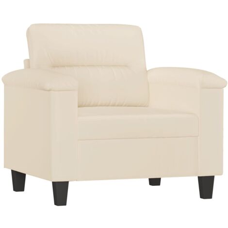 vidaXL Poltrona Beige 60 cm in Tessuto di Microfibra
