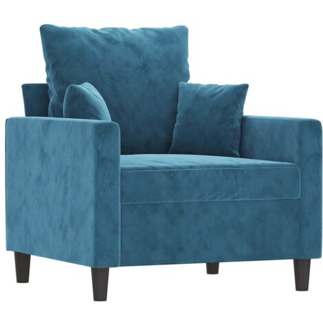 vidaXL Poltrona Blu 60 cm Velluto