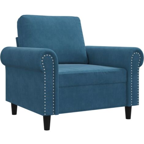 vidaXL Poltrona Blu 60 cm Velluto