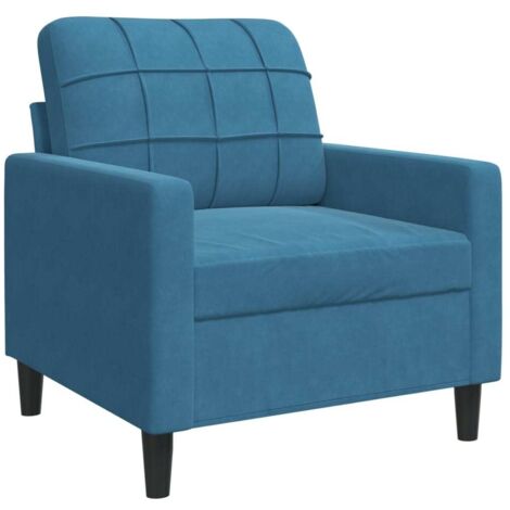 vidaXL Poltrona Blu 60 cm Velluto