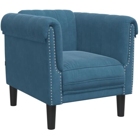 vidaXL Poltrona Blu in Velluto