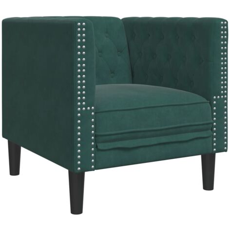 vidaXL Poltrona Chesterfield Grigio Scuro in Velluto
