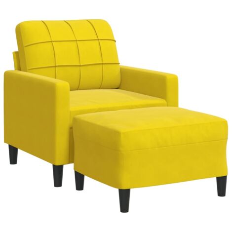vidaXL Poltrona con Poggiapiedi Giallo 60 cm in Velluto
