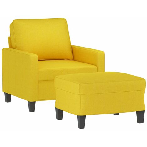 vidaXL Poltrona con Poggiapiedi Giallo Chiaro 60 cm in Tessuto