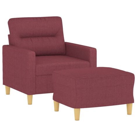 vidaXL Poltrona con Poggiapiedi Rosso Vino 60 cm in Tessuto