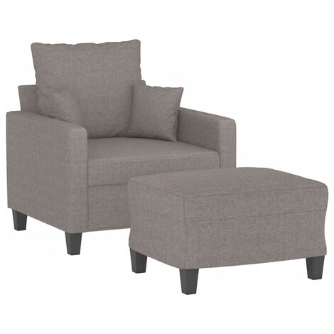 vidaXL Poltrona con Poggiapiedi Tortora 60 cm in Tessuto