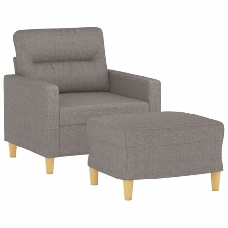 vidaXL Poltrona con Poggiapiedi Tortora 60 cm in Tessuto