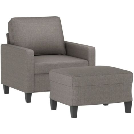 vidaXL Poltrona con Poggiapiedi Tortora 60 cm in Tessuto