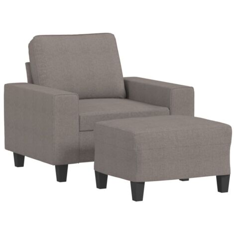 vidaXL Poltrona con Poggiapiedi Tortora 60 cm in Tessuto