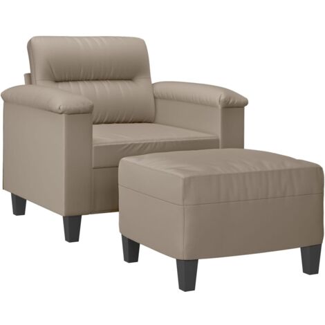 vidaXL Poltrona con Poggiapiedi tortora 60 cm in Tessuto Microfibra