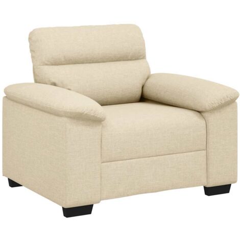 vidaXL Poltrona Crema 60 cm in Tessuto
