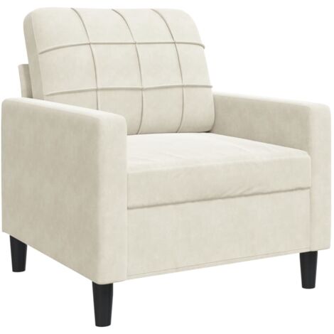 vidaXL Poltrona Crema 60 cm Velluto
