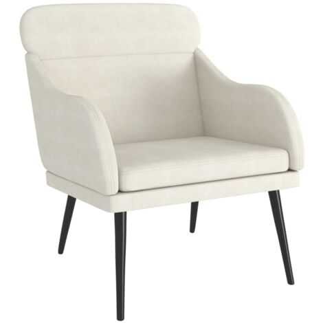vidaXL Poltrona Crema 63x76x80 cm Velluto