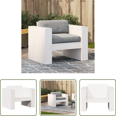 vidaXL Poltrona da giardino -  Divano da Giardino Bianco 79x60x62 cm in Legno Massello di Pino