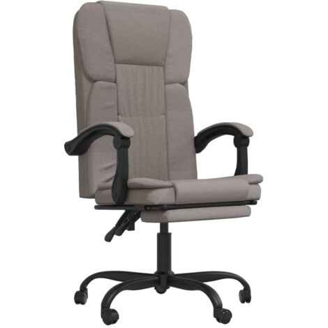 vidaXL Poltrona da Ufficio Reclinabile Tortora in Tessuto