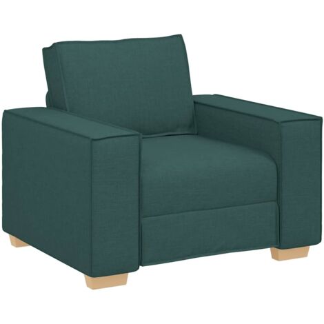 vidaXL Poltrona Divano Verde Scuro 60 cm Tessuto