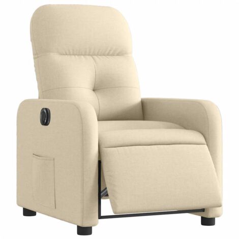 vidaXL Poltrona Elettrica Reclinabile Crema in Tessuto