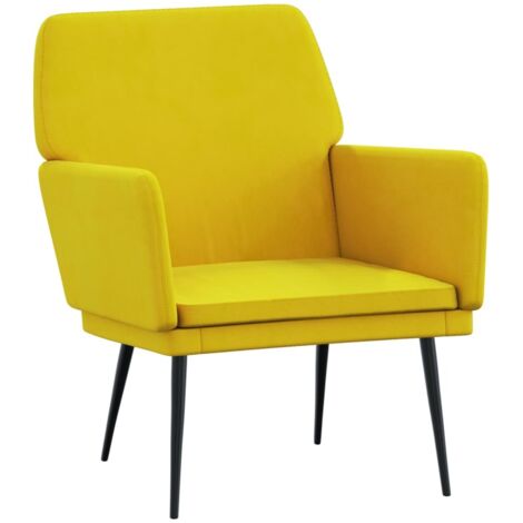 vidaXL Poltrona Gialla 62x79x79 cm Velluto