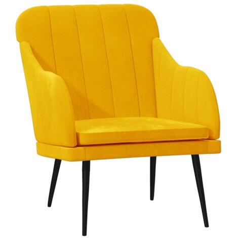 vidaXL Poltrona Gialla 63x76x80 cm Velluto