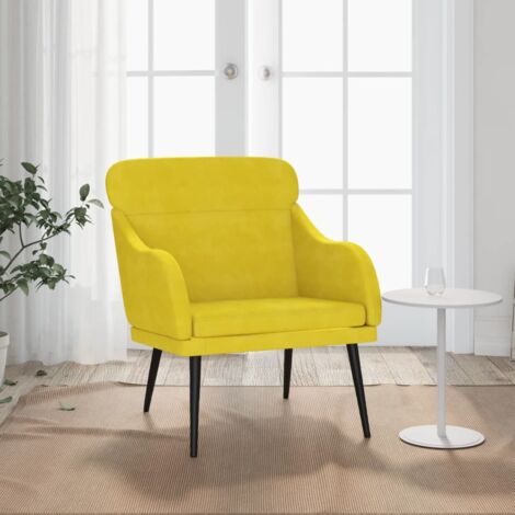 vidaXL Poltrona Gialla 63x76x80 cm Velluto