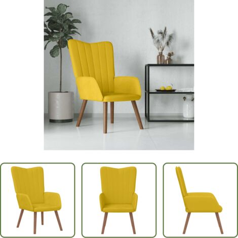 vidaXL Poltrona giallo senape -  Poltrona Relax Giallo Senape in Velluto