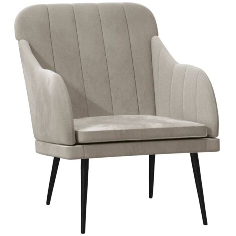vidaXL Poltrona Grigio Chiaro 63x76x80 cm Velluto