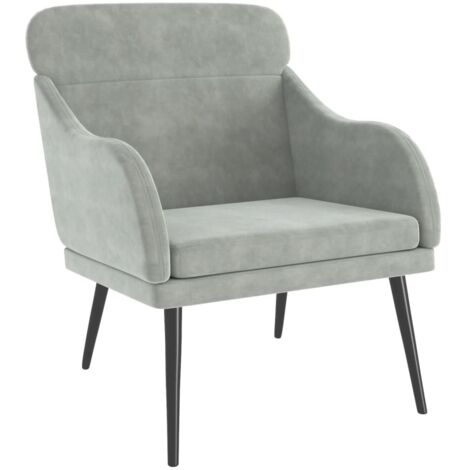 vidaXL Poltrona Grigio Chiaro 63x76x80 cm Velluto