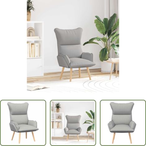 vidaXL Poltrona in compensato -  poltrona Grigio Nuvola 69 x 74 x 93 cm Tessuto e compensato