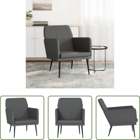 vidaXL Poltrona in metallo -  Poltrona Grigio 61x78x80 cm Similpelle