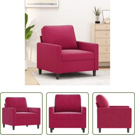 vidaXL Poltrona in metallo -  Poltrona Rosso Vino 60 cm Velluto