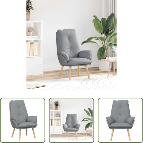 vidaXL Poltrona in poliestere -  poltrona Grigio chiaro 69 x 74 x 93 cm Tessuto e compensato