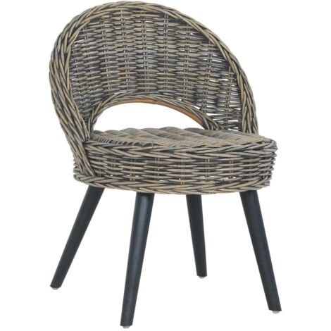 vidaXL Poltrona in Rattan Kubu Nero