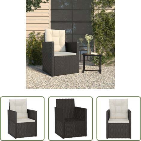 vidaXL Poltrona in rattan -  Poltrona da Giardino con Cuscini Nera in Polyrattan