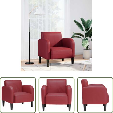 vidaXL Poltrona in similpelle -  Divano Sedia con Braccioli Rosso Vino 54 cm in Similpelle