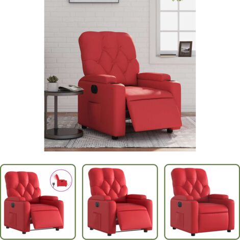 vidaXL Poltrona in similpelle -  Poltrona Reclinabile Elettrica Rossa in Similpelle