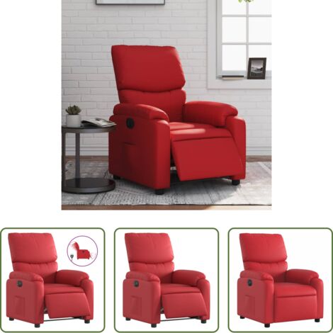 vidaXL Poltrona in similpelle -  Poltrona Reclinabile Elettrica Rossa in Similpelle