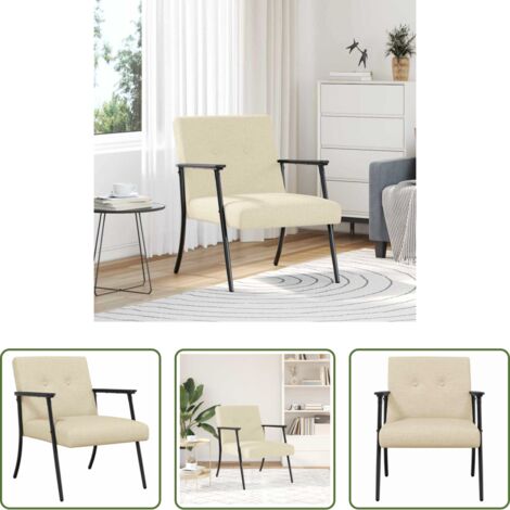 vidaXL Poltrona in tessuto -  poltrona Crema 59 x 75 x 78 cm Tessuto