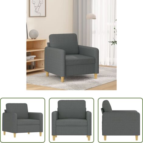 vidaXL Poltrona in tessuto -  Poltrona Grigio Scuro 60 cm in Tessuto