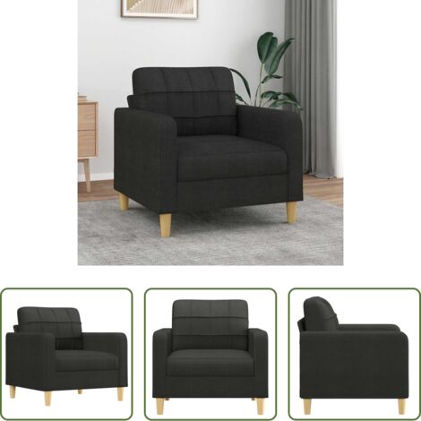 vidaXL Poltrona in tessuto -  Poltrona Nera 60 cm in Tessuto