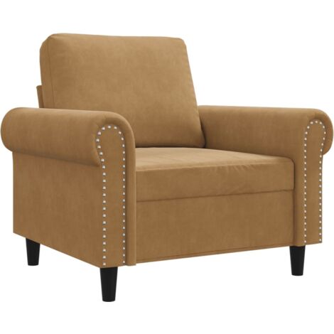 vidaXL Poltrona Marrone 60 cm Velluto